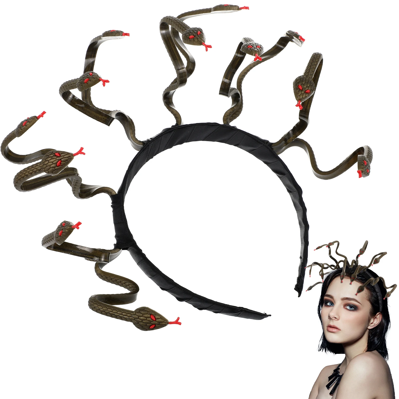 

Snake Headdress Halloween Cosplay Blood Headband Ghost Headpiece Costumes Kids Medusa Fancy Outfit Girl Child Party Supplies NEW