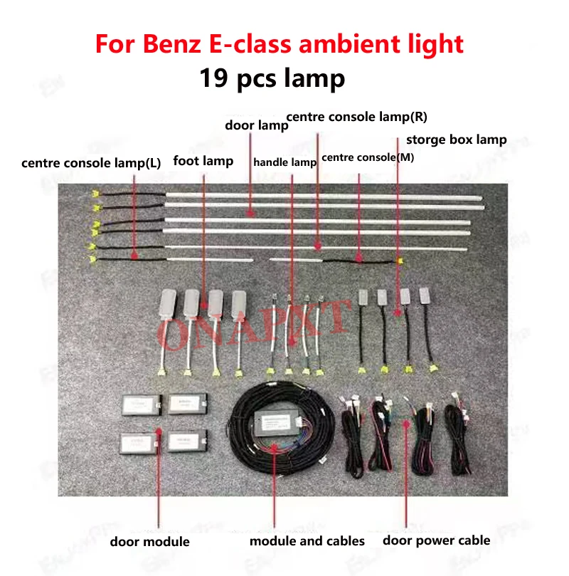 16 Colors Set For Benz E-Class W212 2009-2015 Decorative Ambient Light Steering Wheel Control LED Atmosphere Lamp Strip