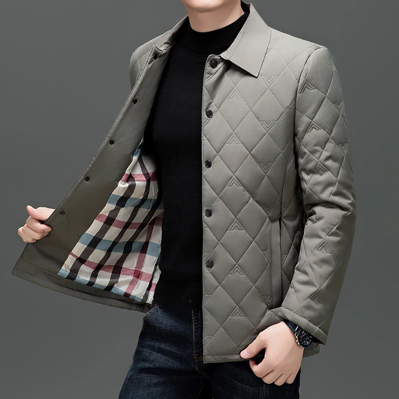 Minglu Spring Autumn Parkas High Quality Long Sleeve Solid Color Thin Single Breasted Casual Male Coats Fashion Man Overcoat