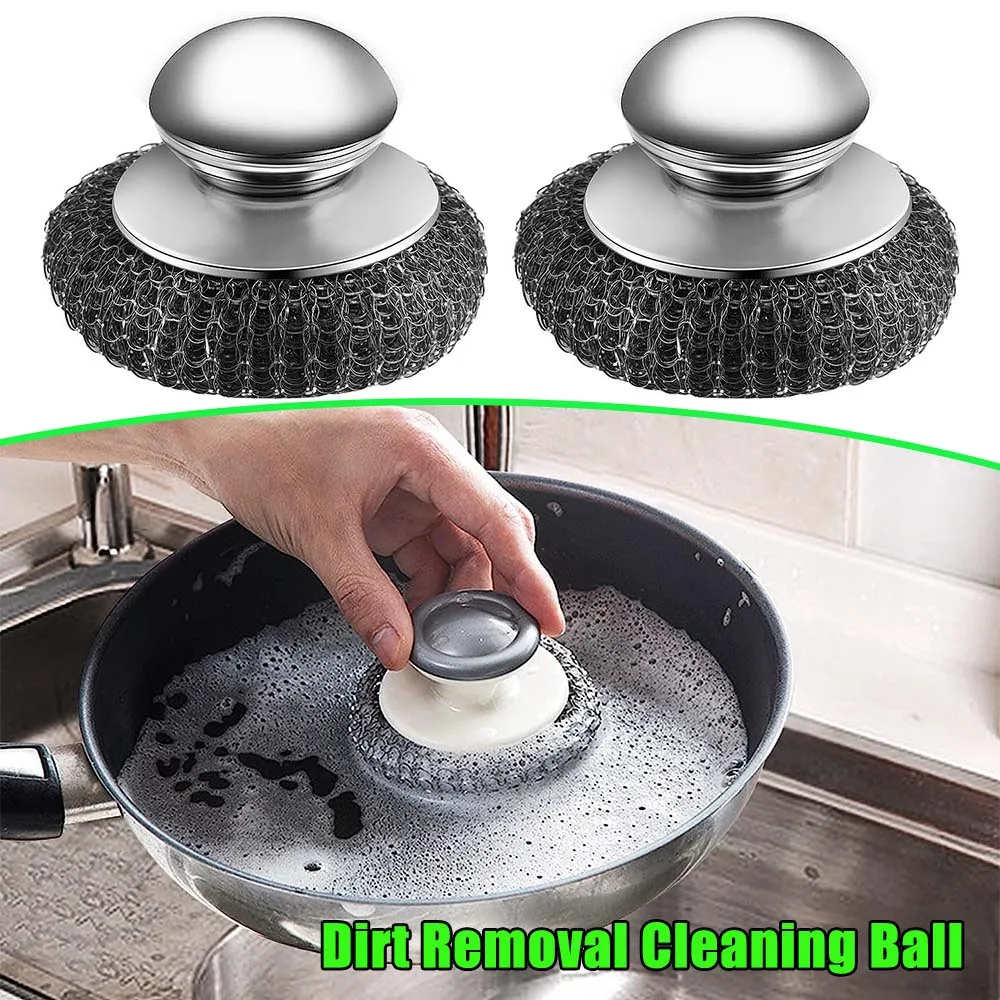 Heavy Duty Cleaning Ball Stainless Steel Wire Ball for Household Use Kitchen Dishwashing Brush Pot Brush Dirt Removal Tool