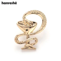 Fashion Bowl Of Hygieia Pin Badge Gold Color Brooch Jewelry Nurse Doctor Medical Symbol Pin Women Accessories Gift