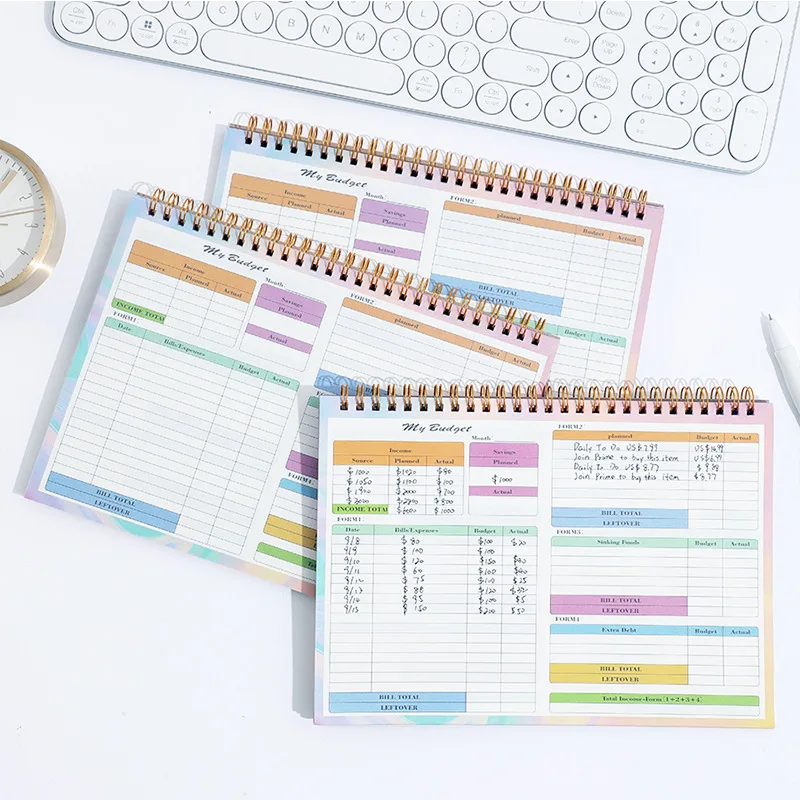 Monthly Budget Planner Notebook Spiral Budget Journal Cash Envelope Tracker Household Finance Ledger Book Income Expense Saving