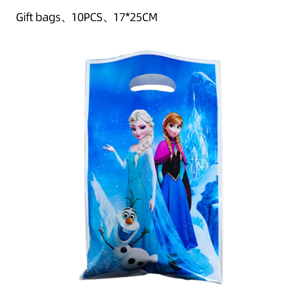 Disney Frozen Elsa Theme Favors Wrapping Bag Frozen Princess Loot Bag Kid Birthday Party Candy Cookie Packing Gift Bags Decor