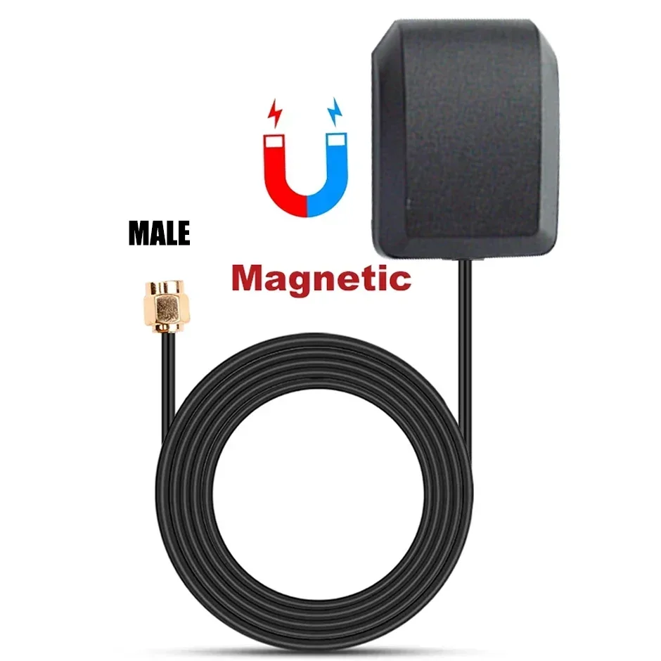 GPS Signal Receiver SMA Connector GPS Aerial Connector Cable Car GPS Antenna Receiver for Car Navigation Camera Player DVR DVD.