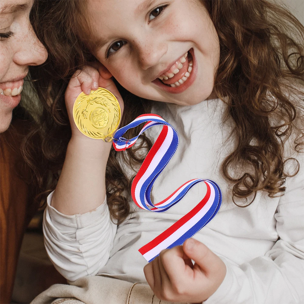 

12pcs Sports Medals Kids Trophy Award Baseball Ribbons Weaving Neck Commemorative School Corporate Events Portable Stylish