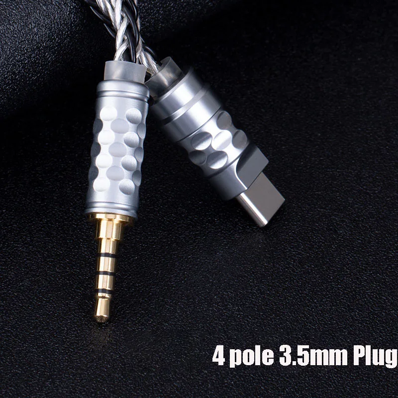 Hand-Woven Type C to 3.5mm Aux Audio Cable Single Crystal Copper Silver-Plated ALC5686 Digital DAC Decoding Chip for Car Audio