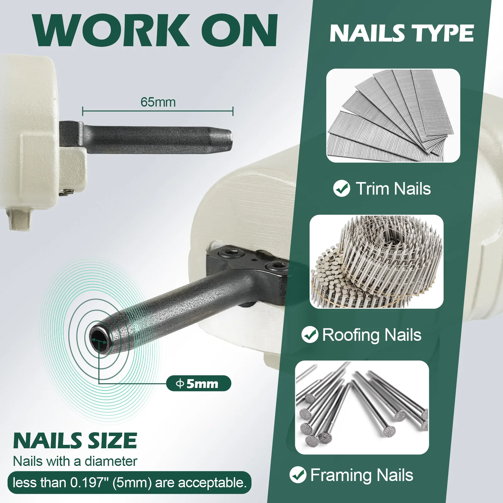 WOODPECKER WTB60 Pneumatic Nail Puller with Safety, Labor-saving for Removing Rusty Pallet Nails from Discard or Recycled Wood