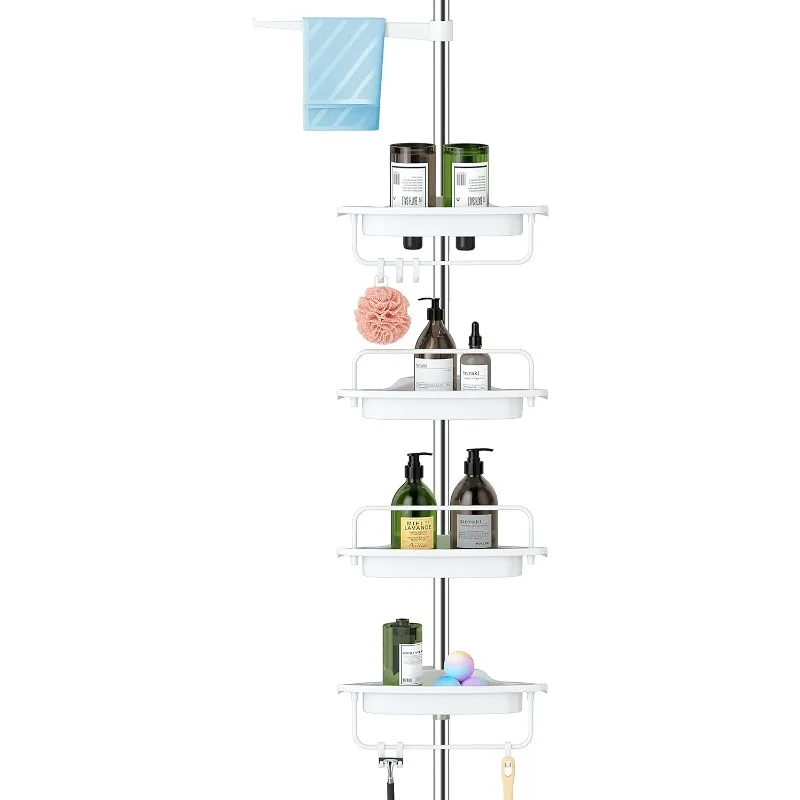 

Rustproof Shower Caddy Corner for Bathroom,Bathtub Storage Organizer for Shampoo Accessories,4-Tier Adjustable Shelves