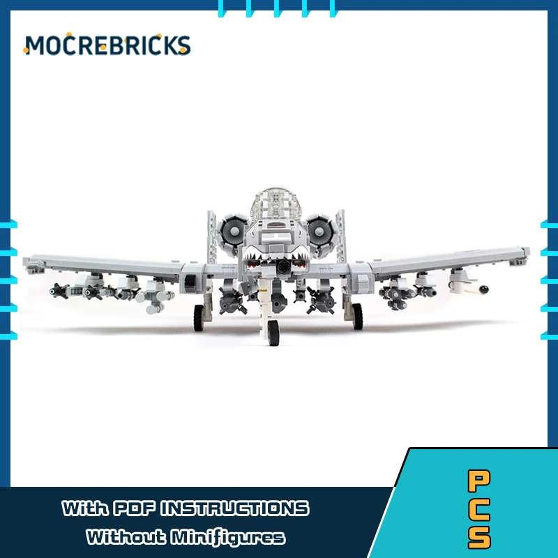 A-10C Thunderbolt II 빌딩 블록, 공기 지지대 항공기 모델 브릭, 창의적인 전문가 장난감, 어린이 크리스마스 선물, 현대 장비