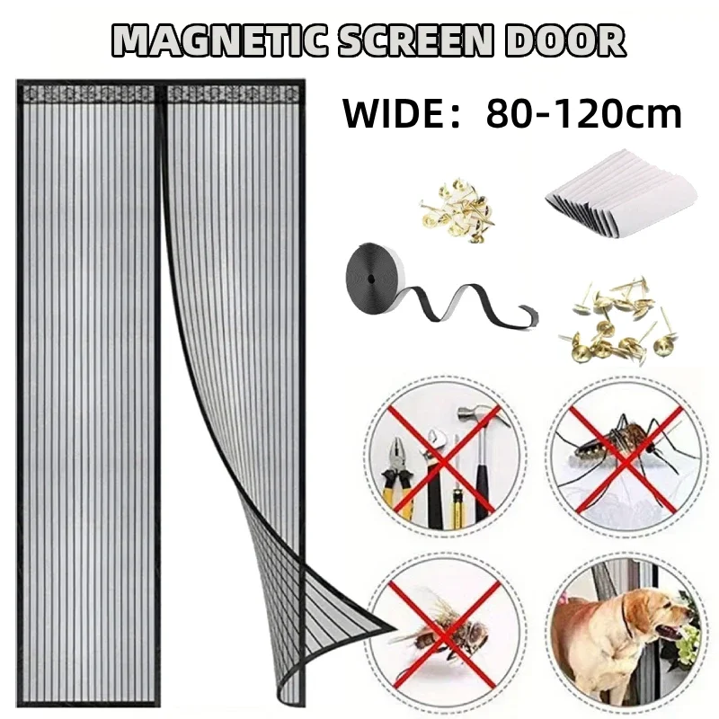 

Magnetic Mosquito Net Self Sealing Automatic Screen Door Insect Fly Control Home Washable Door Curtain Net Mesh Keeps Bugs Out