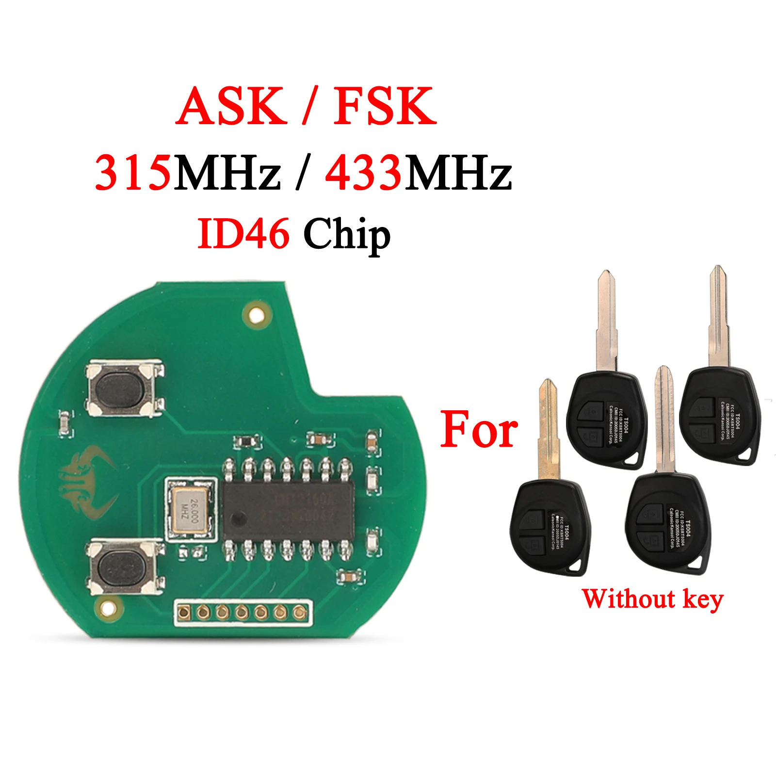 Jingyuqin-Circuit imprimé de remplacement pour clé à distance, 2 boutons, 315/433Mhz, pour Suzuki Swift Sx4, Alto Vitara, Ignis, Jimny, Splash