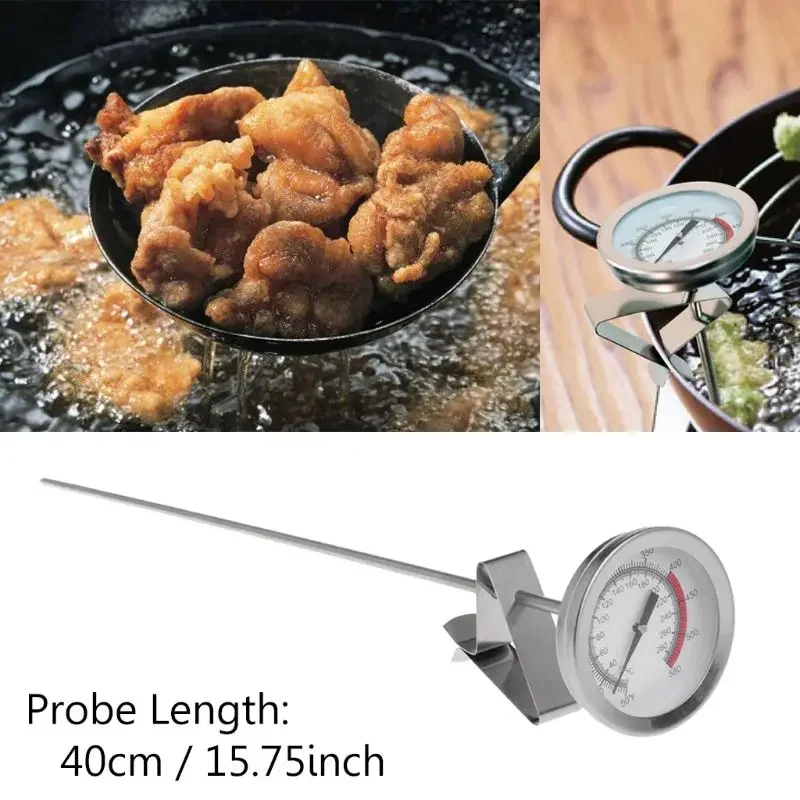 Stainless Steel Fried Thermometer For French Fries Fried Chicken Wings Oven and Other High-temperature Testing.