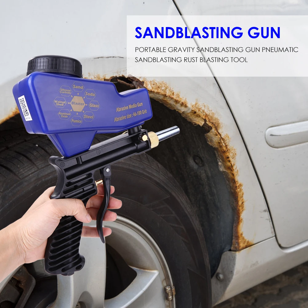 

Pneumatic Blasting Gun Set Sandblasting Adjustable Machine Rust Device Gravity Spray Sand Powerful Jet Pistol Professional Tool