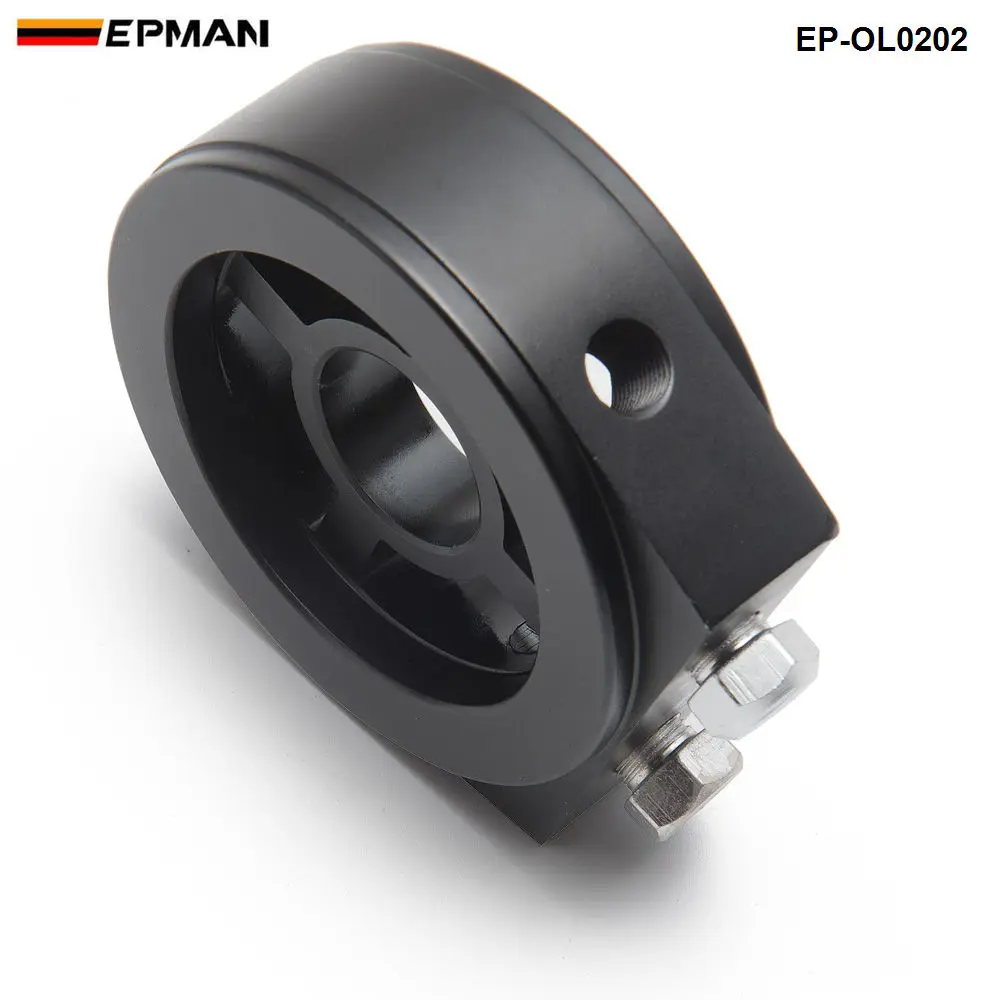 EPMAN Sport Oil Cooler Filter Sandwich Plate Adapter Spin-on Oil Filter And Filter Pad On Engine Block Billet Aluminum EP-OL0202