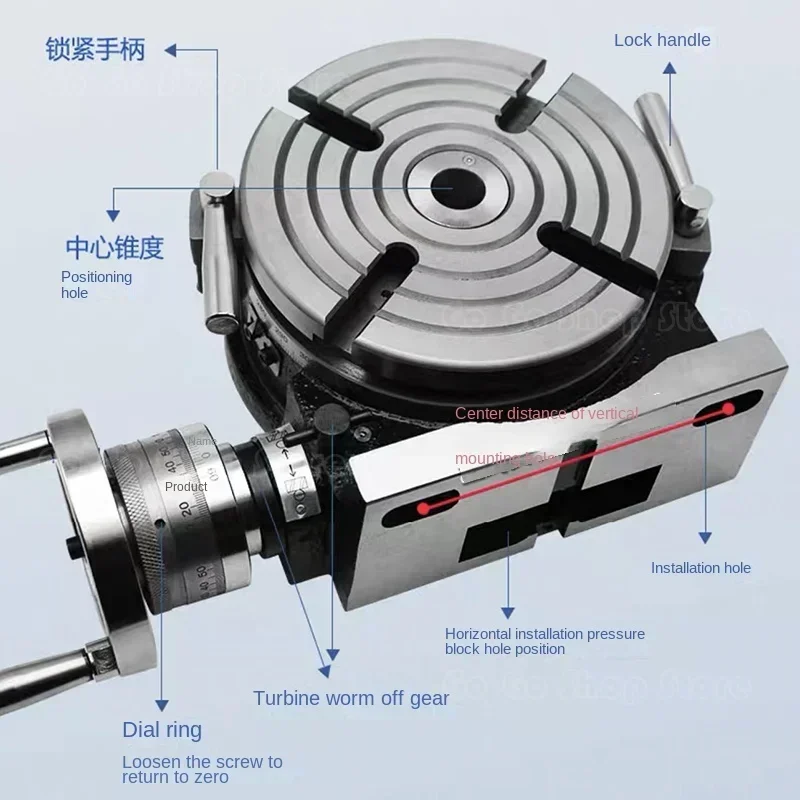 Precision indexing disc Vertical and horizontal  disc Vertical dual-purpose manual simple turntable Four-claw diameter 110mm