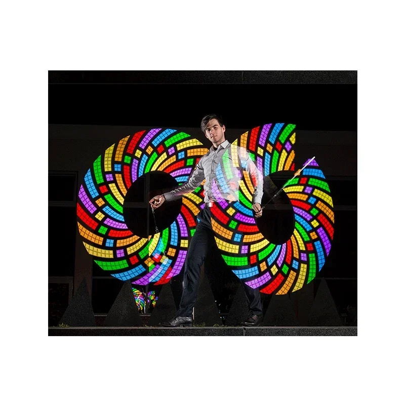 LED POI Performance Stick 60 Lights Full Color Digital Performance Stick PIXEL POI 47CM Pattern Can Be Modified