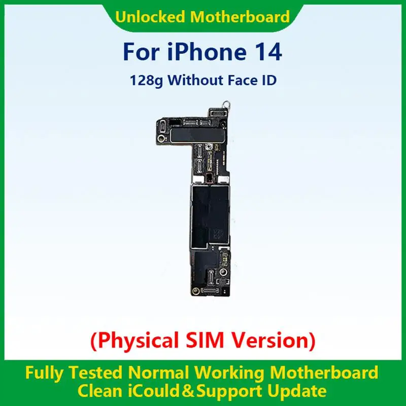 Top Fully Tested Authentic Mainboard For iPhone 14 Pro Max Unlocked Motherboard With Face ID Cleaned iCloud Physics SIM Version