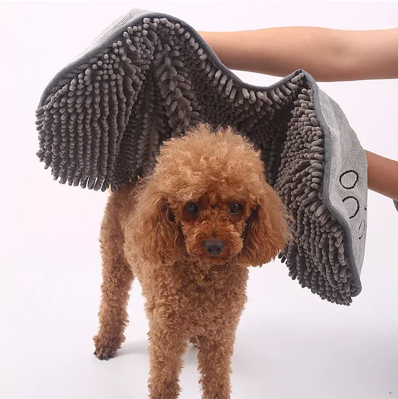 

Factory wholesale chenille microfiber pet dog quick clean dry towel