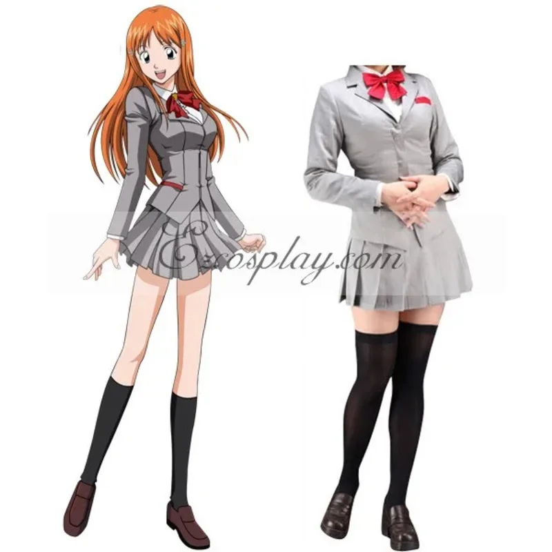 

BLEACH Orihime Inoue Rukia Kuchiki Tatsuki Arisawa Chizuru Honsho Косплей Костюм Karakura Школьная форма Платье