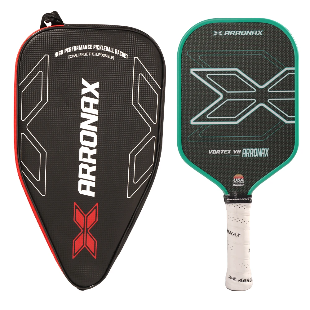 ARRONAX 2024 Power 16mm Titanium Carbon Friction Surface Pickleball Paddle with Textured Surface Usa Approved with Cover Bag