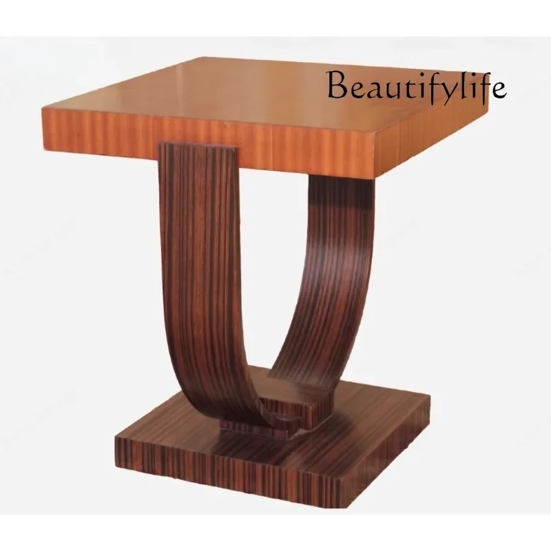 Y American Light Luxury Designer Jazz Ebony Solid Wood Small Side Table Hotel Room Telephone Table