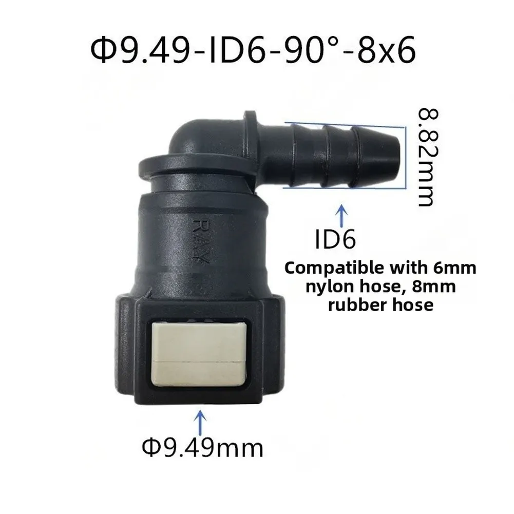 9.49mm ID6 SAE 3/8 Fuel Pipe Joint Car Fuel Line Quick Connector Female Connecto Plastic Quick Connector Connecto Car Parts