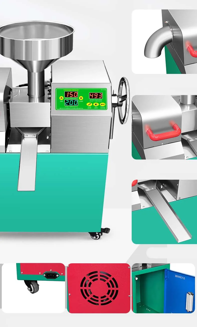 Máquina extractora De aceite comercial, prensador De aceite con Control De temperatura completamente automático, Prensa Aceites inteligentes