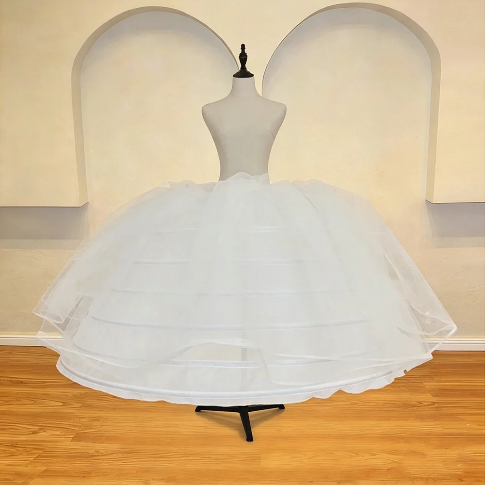 Wedding Petticoat 7 Hoops White Quinceanera Dress Petticoat Super Fluffy Crinoline Slip Underskirt For Ball Gown image 2