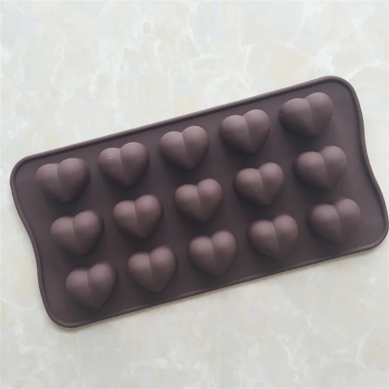 Valentine's Day Gift Series 15 Heart Silicone Chocolate Molds Ice Tray Fire Lacquer Wax Mold