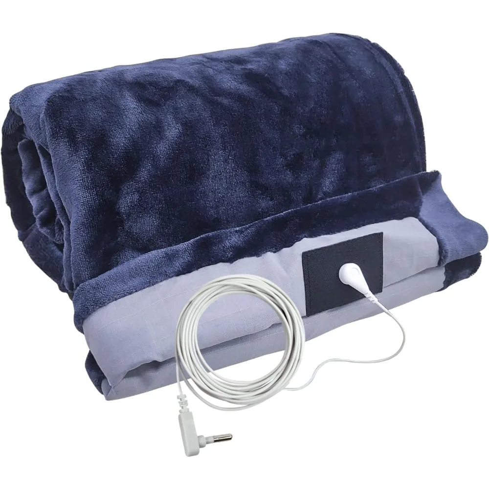 

Заземляющее одеяло 79 × 55 дюймов Заземляющий коврик для простыни с проводящим серебряным волокном для лучшего сна, облегчения боли