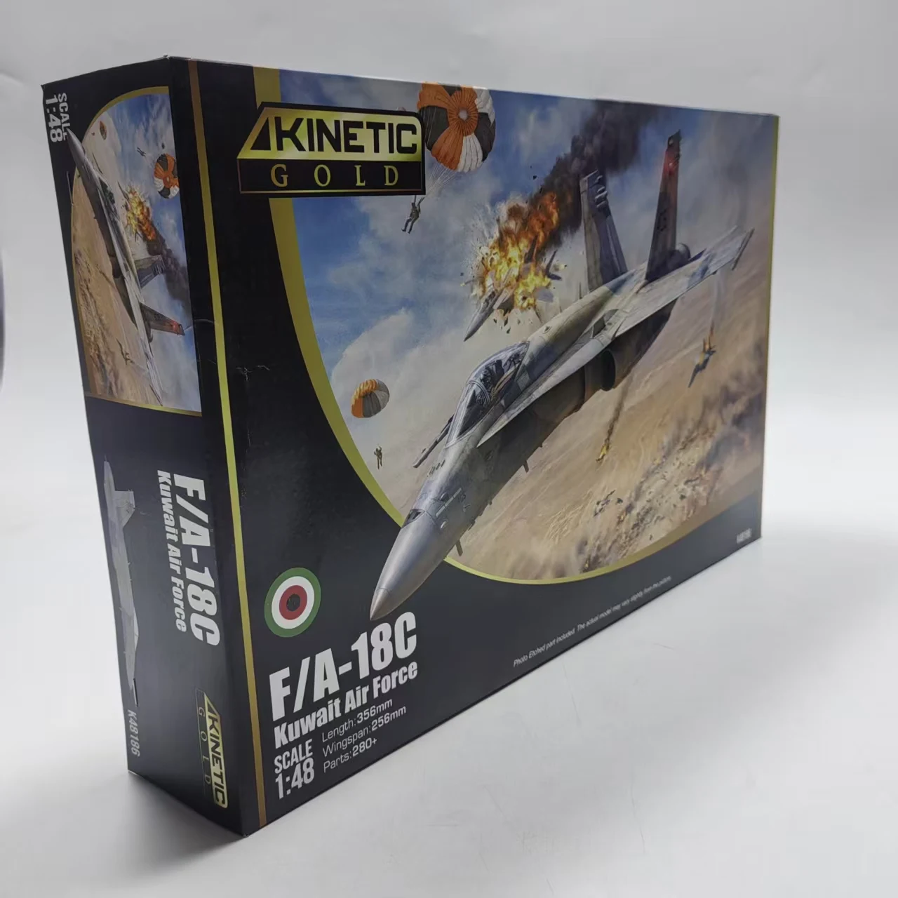 modern-combat-jet-model-kit-kinetic-k48186-1-48-f-a‑18c-kuwait-air-force-scale-military-plane-assembly-set