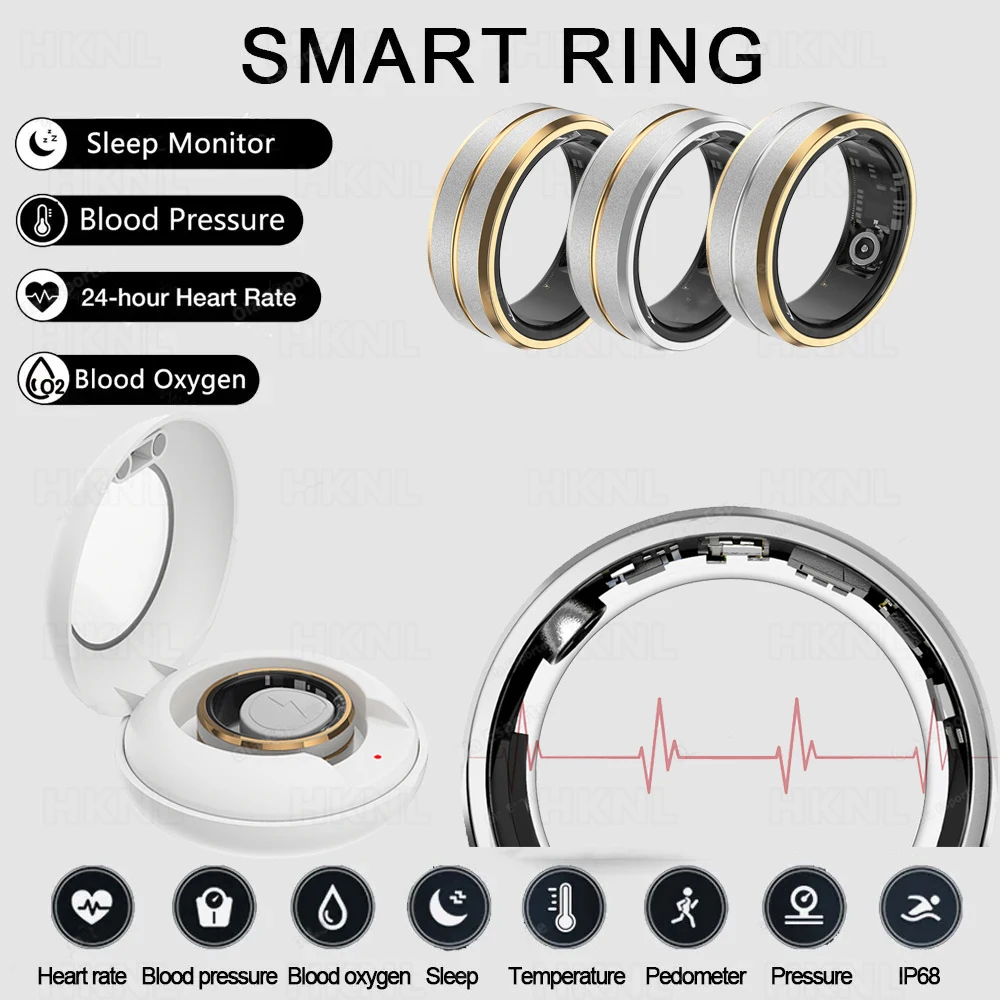 2024 nuove donne uomini Smart Ring sport Fitness Tracker orologi IP68 impermeabile amanti dell\'ossigeno nel sangue Smart Ring per Android IOS H01