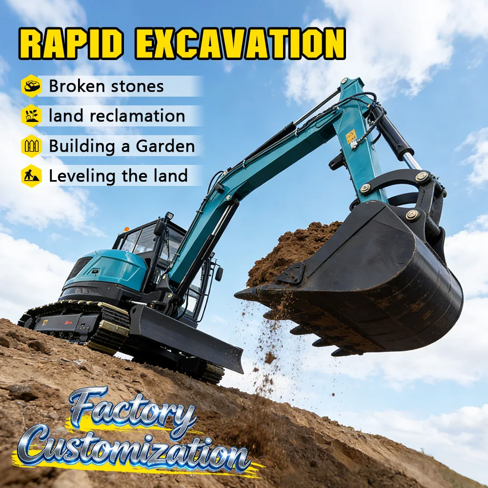 

Multifunctional Mini Excavator With A Capacity Of 6.5 Tons Customized Cab Engine Large Digging Depth Quick Delivery