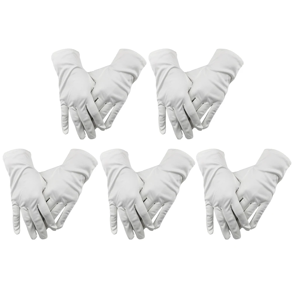 

5 Pair Dust-free Gloves Ultrafine Fiber Polyester Clock for Restaurant Home Protective Cover