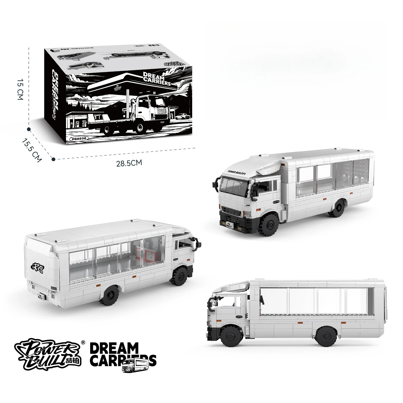 

POWERBLOCK F3 закрытый прицеп, модель грузовика, строительные блоки, комплект инженерных автомобилей, собранная игрушка, подарок на день рождения для детей, 830 шт.