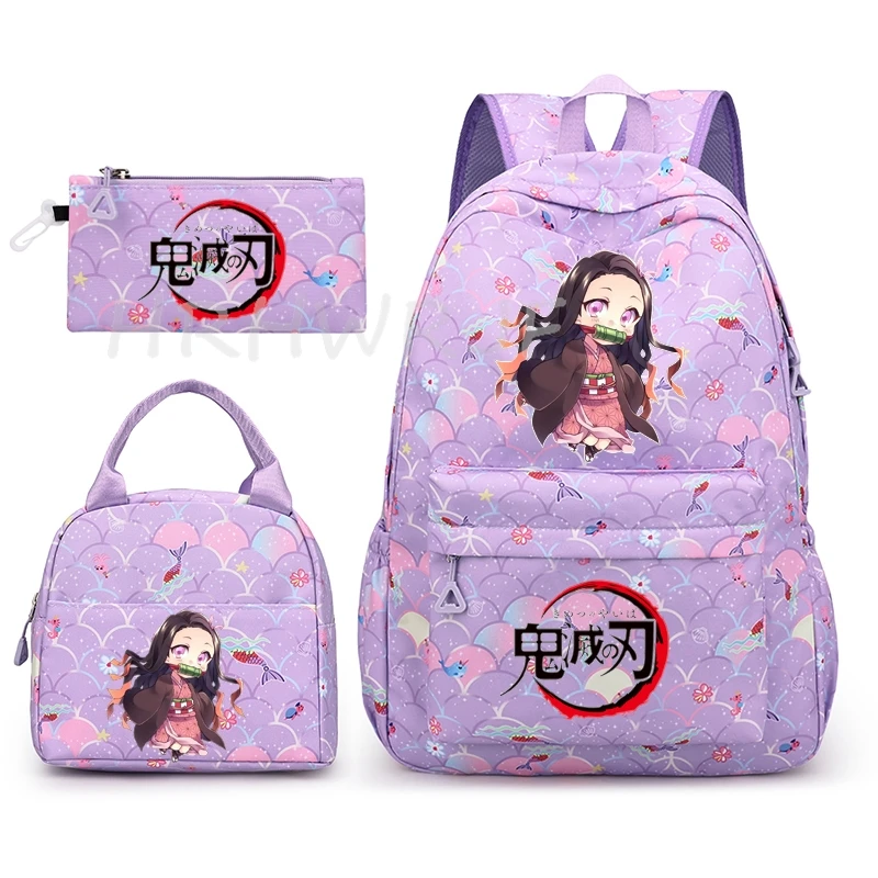 Demon Slayer nezuko kamado Backpack Cute School Bags For Girls Boys Pockets Kawaii Teens Laptop Backpack Harajuku Mochilas YK2 view 3