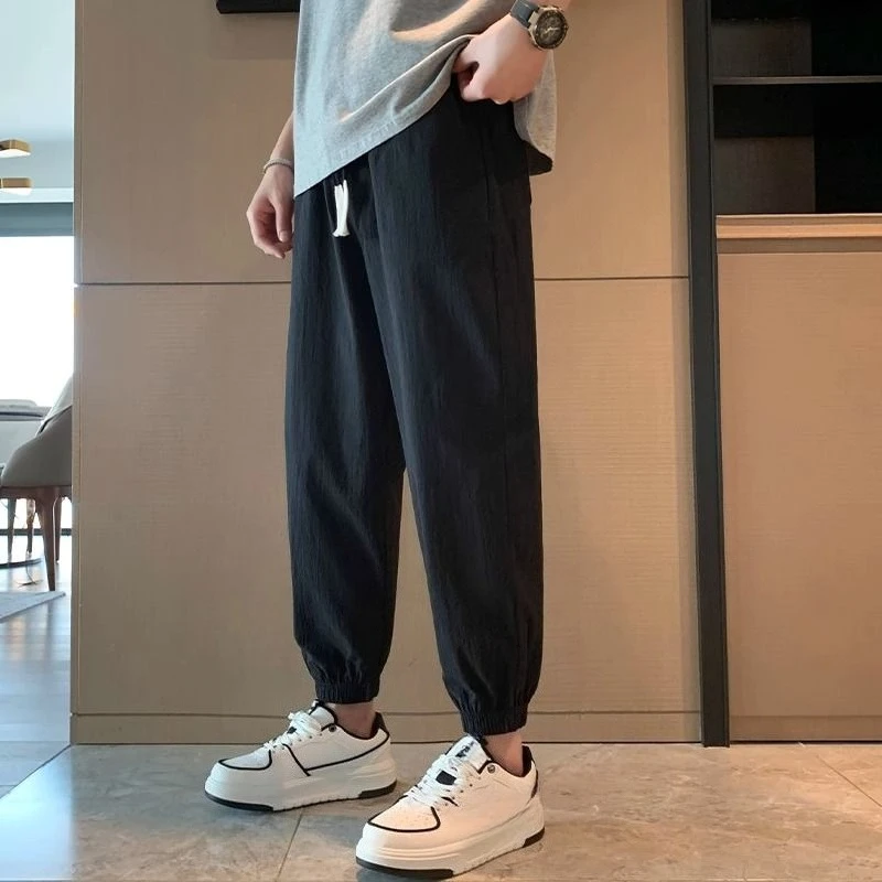 

GELITAYIN Linen Loose Thin Summer Casual Pants Man Vintage Clothes Sale Fashion 2025 New In Plus Size Aesthetic Cropped Trousers