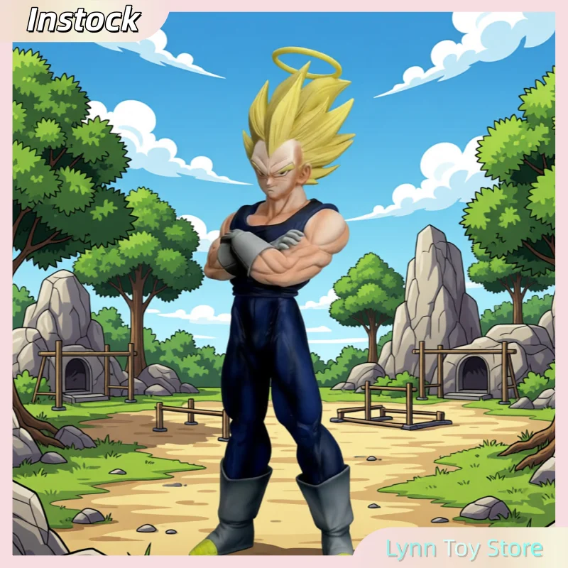

Dragon Ball Vegeta Figure Dual Head Sculpture Crossed Arms Halo Anime Peripheral Desktop Pc Case Decor Collectible Display Model