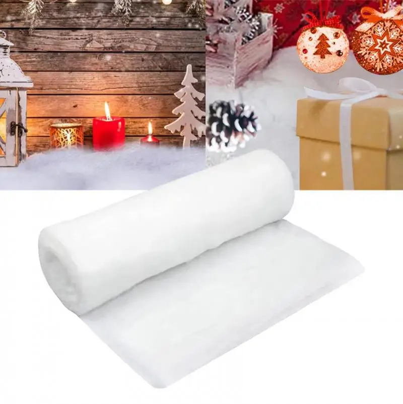 120CMChristmas Winter Artificial Snow Blankets Soft Flame-Retardant Thickened Rolls Cotton Snow Sheet For Festival DIY Decor