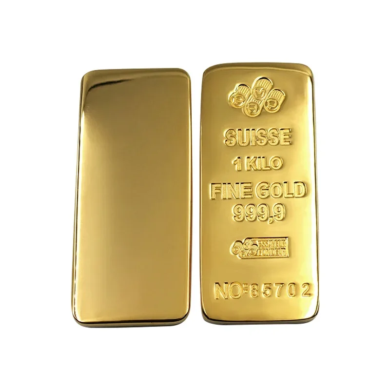 1:1 Copy 1000g Swiss Gold Bar 1kg Gold Bullion Replica Rand Bullion Jewelry Store Bank Display Anti-theft Sample