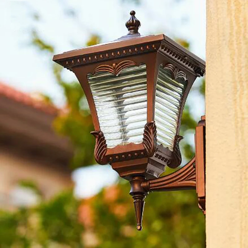 

Street Light Vintage Outdoor LED Wall Light Patio Garden Terrance Courtyard Aisle Gate Solar Wall Lamp Home Decor Lighting