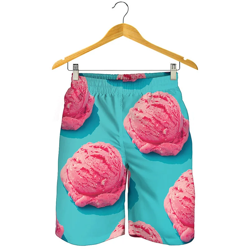 

Cartoon 3d Print Ice Cream Beach Shorts Men Kids Summer Quick Dry Swim Trunks Sports Street Short Pants Cool Surf Board Shorts