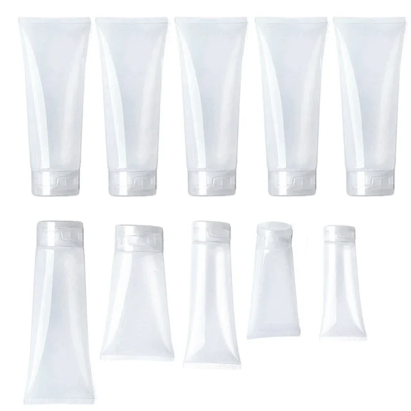 

30Pcs Refillable Plastic PE Empty Cosmetic Soft Tubes Flip Lid Sample Bottles Facial Cleanser Hand Cream Makeup Lotion Container