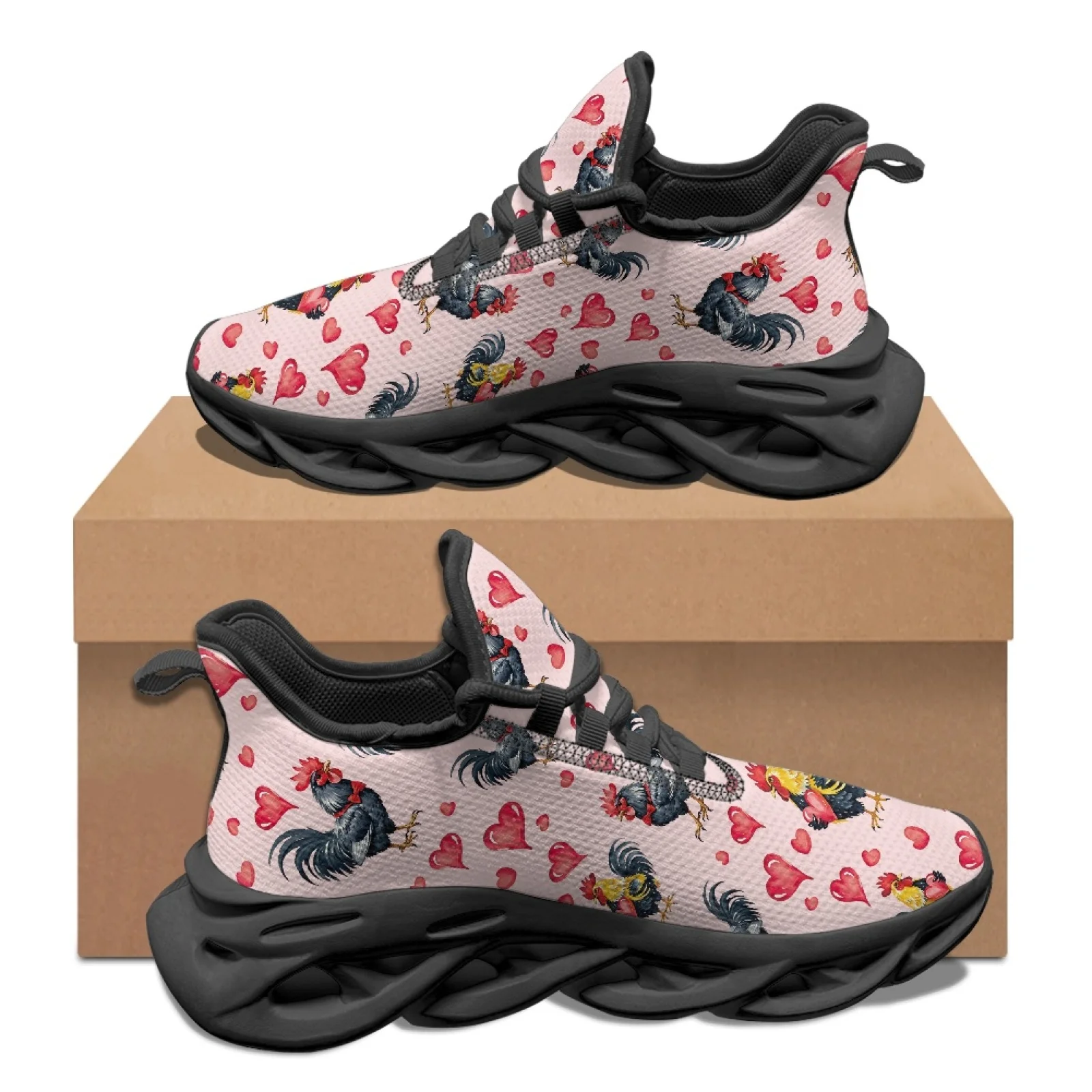 PENSTROLL Rooster Heart Mesh Sneakers Mesh & EVA Men's Racing Shoes Lightweight Men's Running Shoes for Jogging