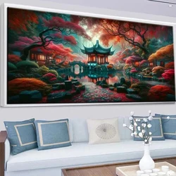 Nuovo arrivo Park Pavilion pittura diamante paesaggio forestale di grandi dimensioni fai da te mosaico completo ricamo paesaggio immagine decorazione della parete