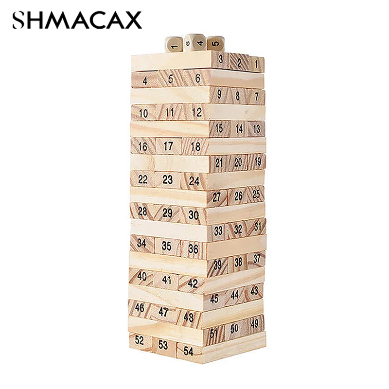 Solid Wood Puzzle Stacked High Stack Tower Drawing Block Children\'S Parent-Child Interactive Board Game