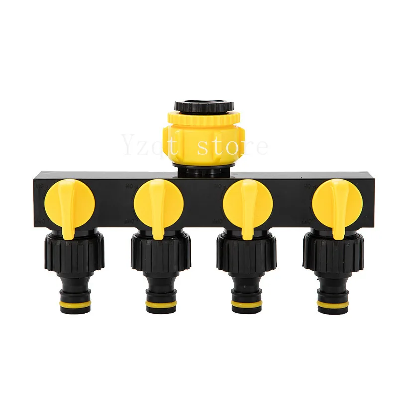 Outdoor garden four-way water separator with switch four-way valve door one-in four-out water separator diverter pacifier joint
