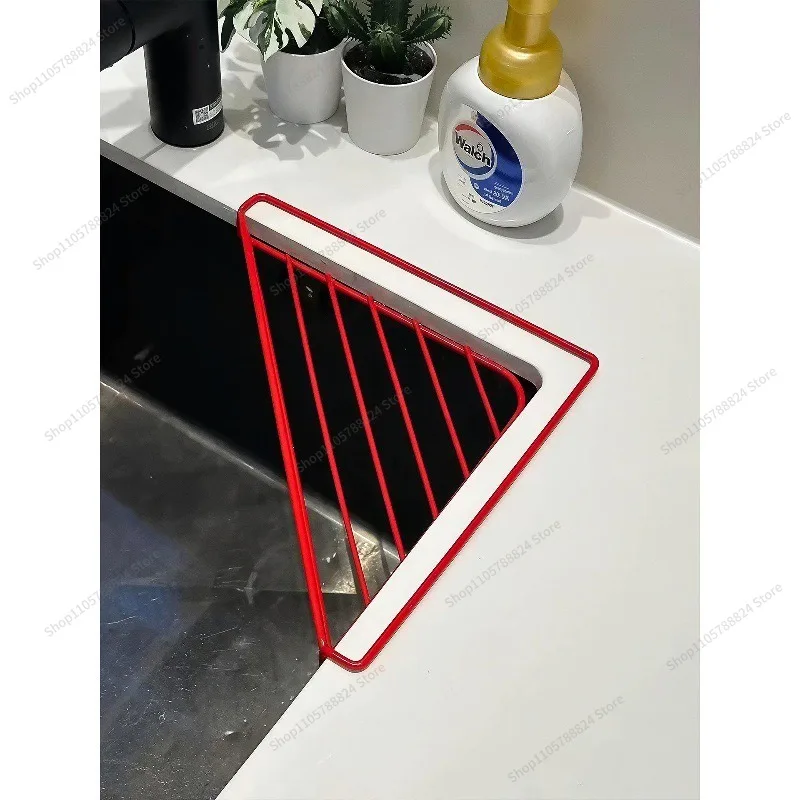 For simple kitchen sink triangle drain rack multifunctional rack countertop storage rack stable and durable