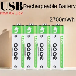 1.5V AA USB Rechargeable Battery 2700mWh Li-ion Battery for Remote Control Mouse Electric Toy Battery pilas recargables aa