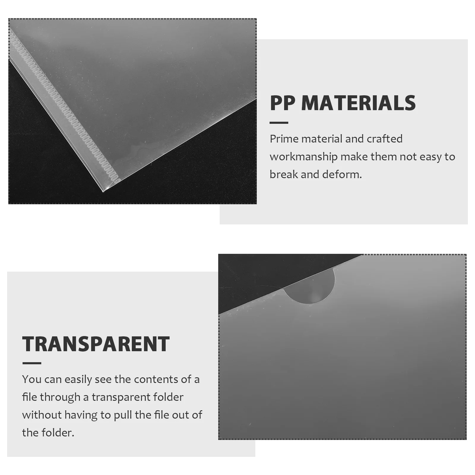 

10Pcs Document Folder Transparent File Protector Paper Storage Holder Paper Organizer Sleeve for Office Study